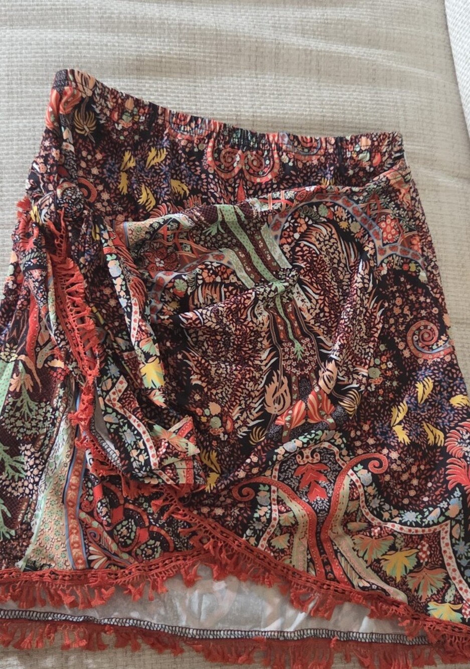 Bohemian Paisley Skirt in Rich Multicolor